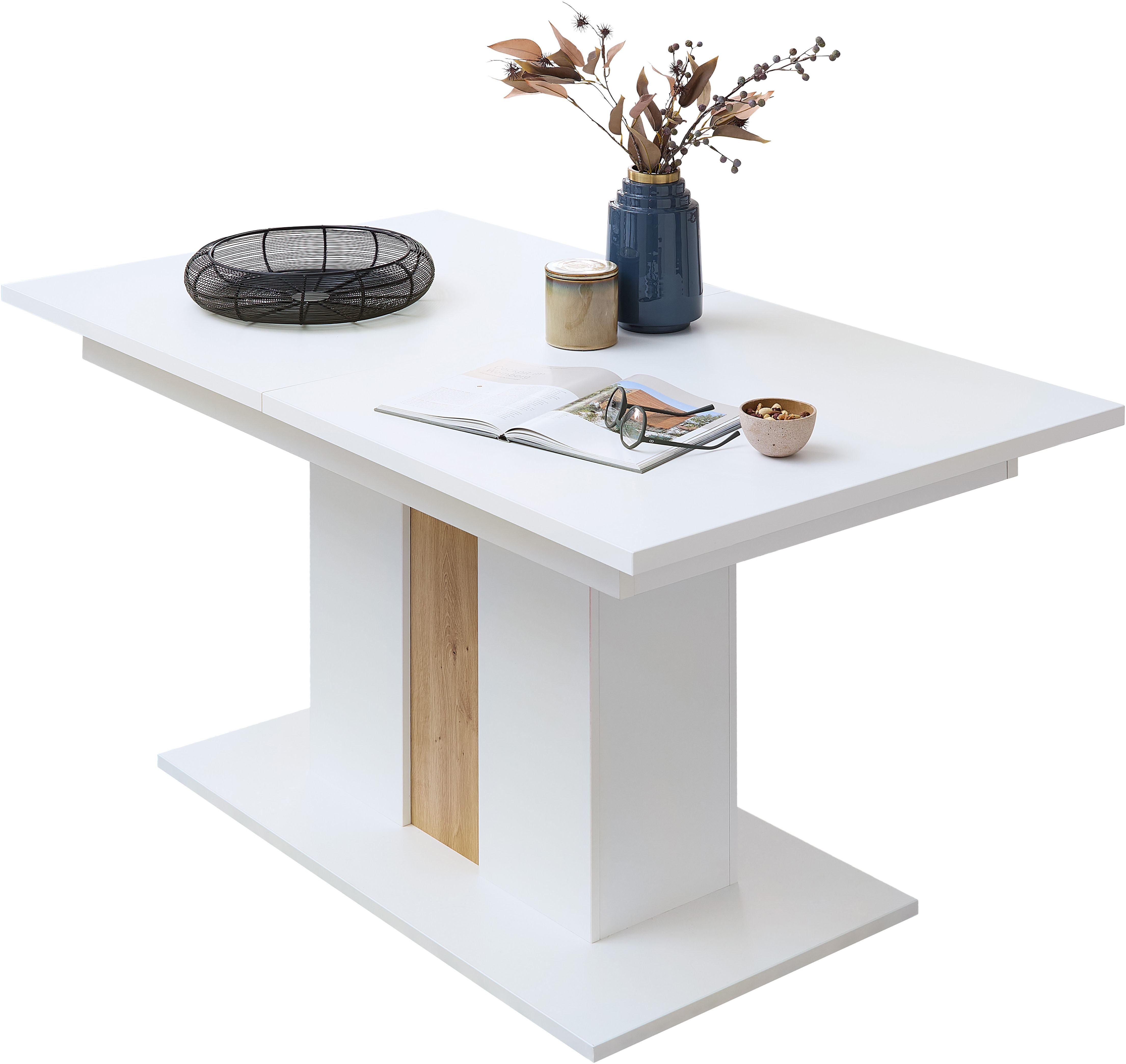 Esstisch INNOSTYLE "Memphis Esstisch,160-210x75x90cm (B/H/T)", weiß (weiß, weiß, artisan eiche, wieß), B:160cm H:75cm T:90cm, Tische, Esstisch, Auszieh-Funktion