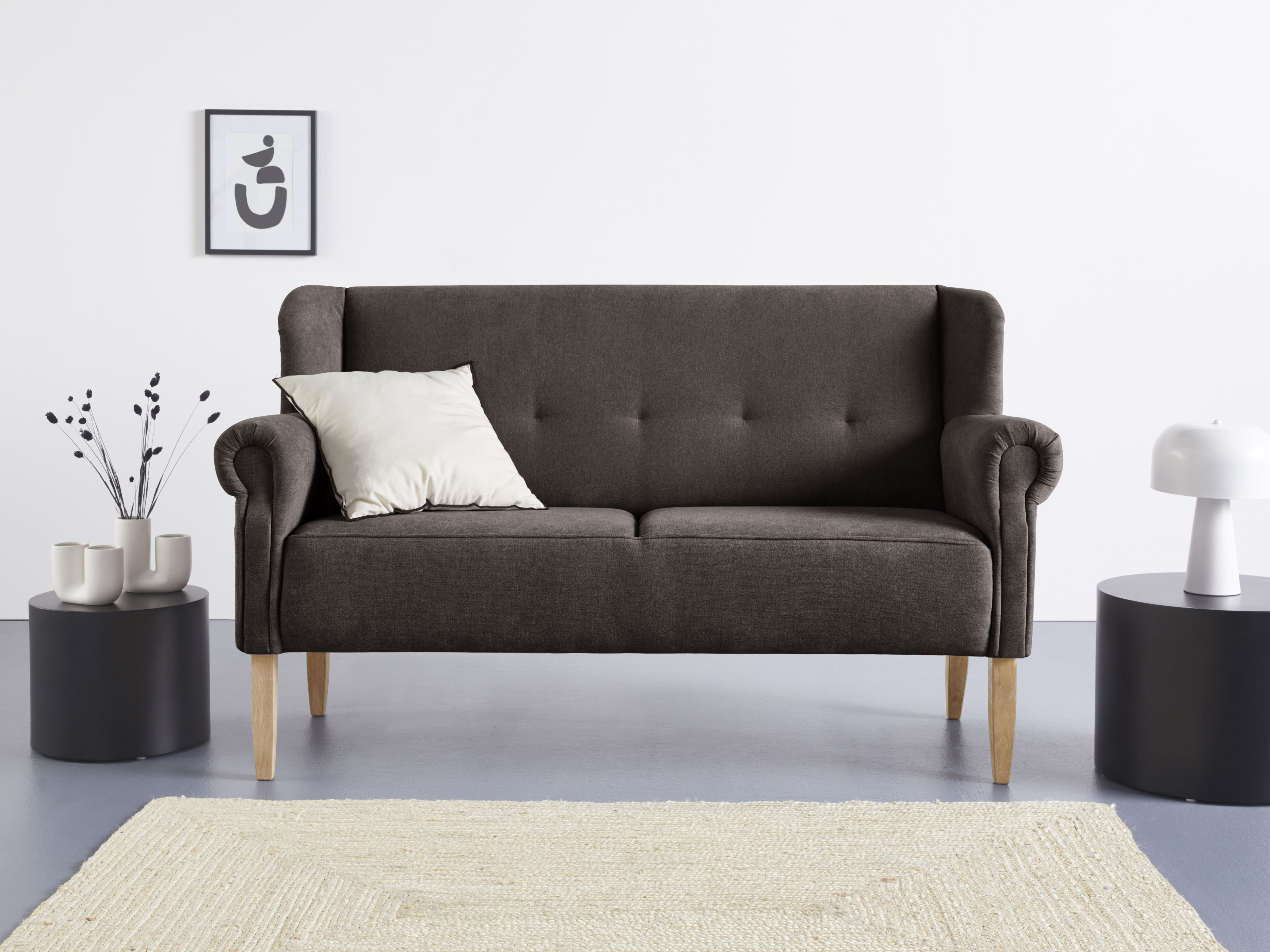Küchensofa HOME AFFAIRE "Moro", braun (dunkelbraun), B:174cm H:99cm T:73cm, Sofas, in verschiedenen Stoffe und Farben
