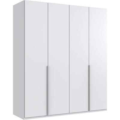 Kleiderschrank WIMEX "Mugano,in 8 Breiten,3 Höhen,2 Tiefen, viele Farben, Made in Germany", weiß, griffe alufarben, B:180cm H:208cm T:58cm, Holzwerkstoff, Schränke, mit langen oder kurzen Griffen aus Metall, mit oder ohne Spiegel Image