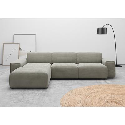 Ecksofa ANDAS "Glimminge auch in Breitcord, Feincord, Bouclé + Easy care-Bezug", grau (stone), B:294cm H:71cm, 12% Polyaxryl, 88% Polyester, Sofas, L-Form, Breite 294, Zierkissen Image