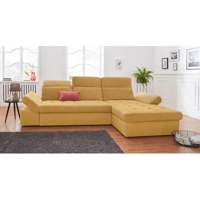 Ecksofa SIT & MORE "Stardust L-Form", gelb (senf), B:302cm H:77cm T:189cm, Struktur (100% Polyester), Struktur fein (95% Polyester, 5% Polyamid), Sofas, wahlweise mit Bettfunktion und Bettkasten Image