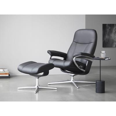 Relaxsessel STRESSLESS "Consul", schwarz (schwarz batick), B:82cm H:102cm T:72cm, Leder BATICK: BATICK ist ein leicht korrigiertes, durchgefärbtes und genarbtes Möbelleder, bei dem die meisten Unebenheiten und Spuren in der Regel entfernt wurden.,... Image