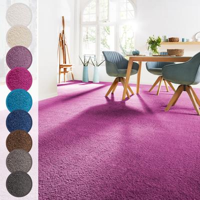 Teppichboden ANDIAMO "Sophie, Frisee-Velours, Made in Netherlands", lila (flieder), B:400cm H:12mm L:200cm, Kunstfaser, Teppiche, Uni Farben, Breite 400 cm oder 500 cm, strapazierfähig & pflegeleicht Image