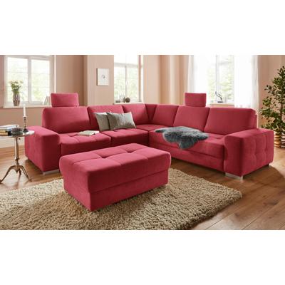 Kopfstütze SIT & MORE "Santorini", rot, B:50cm H:25cm T:10cm, Luxus-Microfaser ALTARA NUBUCK (100% Polyester), Luxus-Microfaser (90% Polyester, 10% Polyamid), Struktur (100% Polyester), Polsterauflagen Image