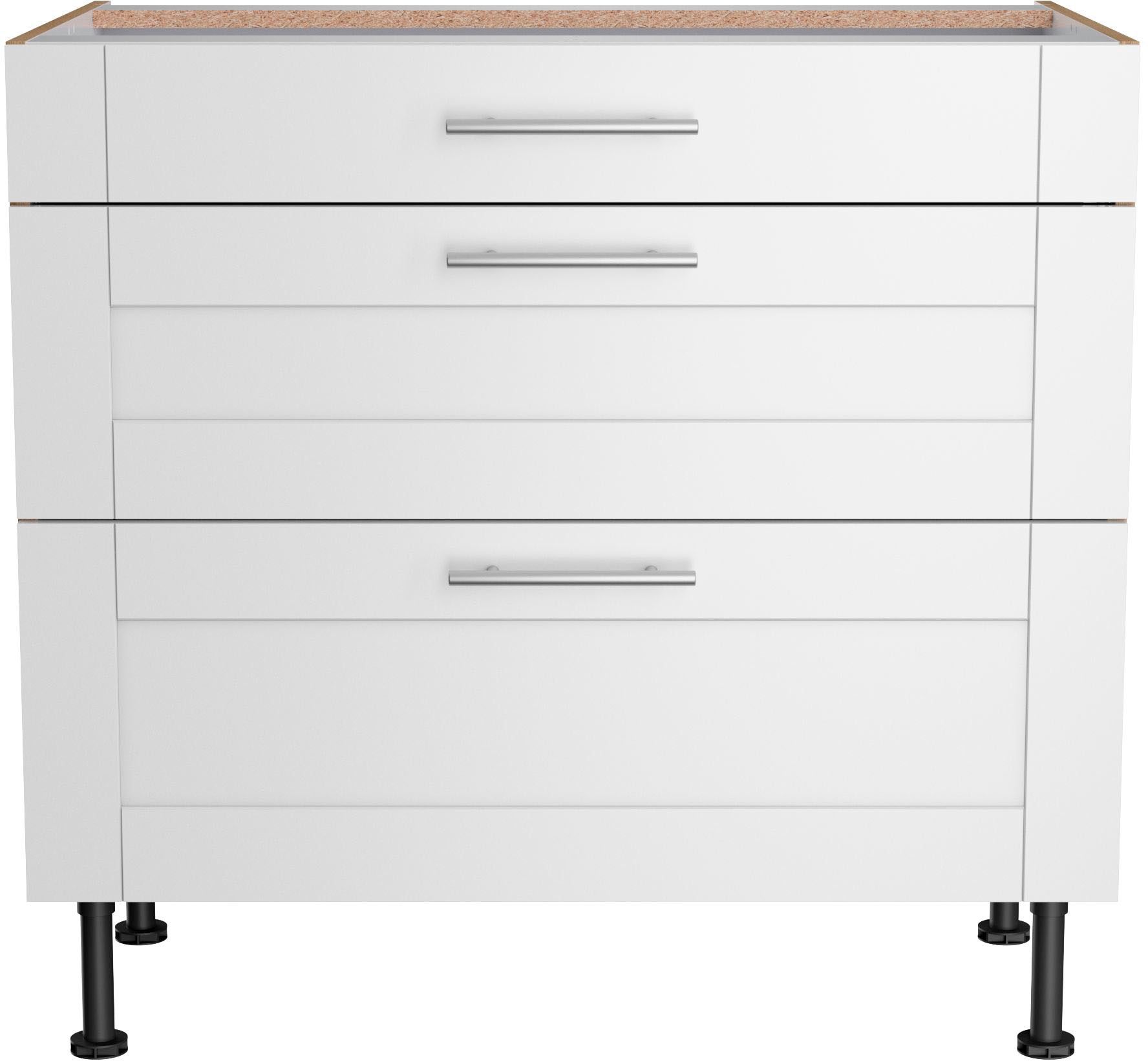 Kochfeldumbauschrank KOCHSTATION "KS-Ahus", braun (weiß matt, wildeiche nachbildung), B:90cm H:87cm T:58,4cm, Schränke, Breite 90 cm Image