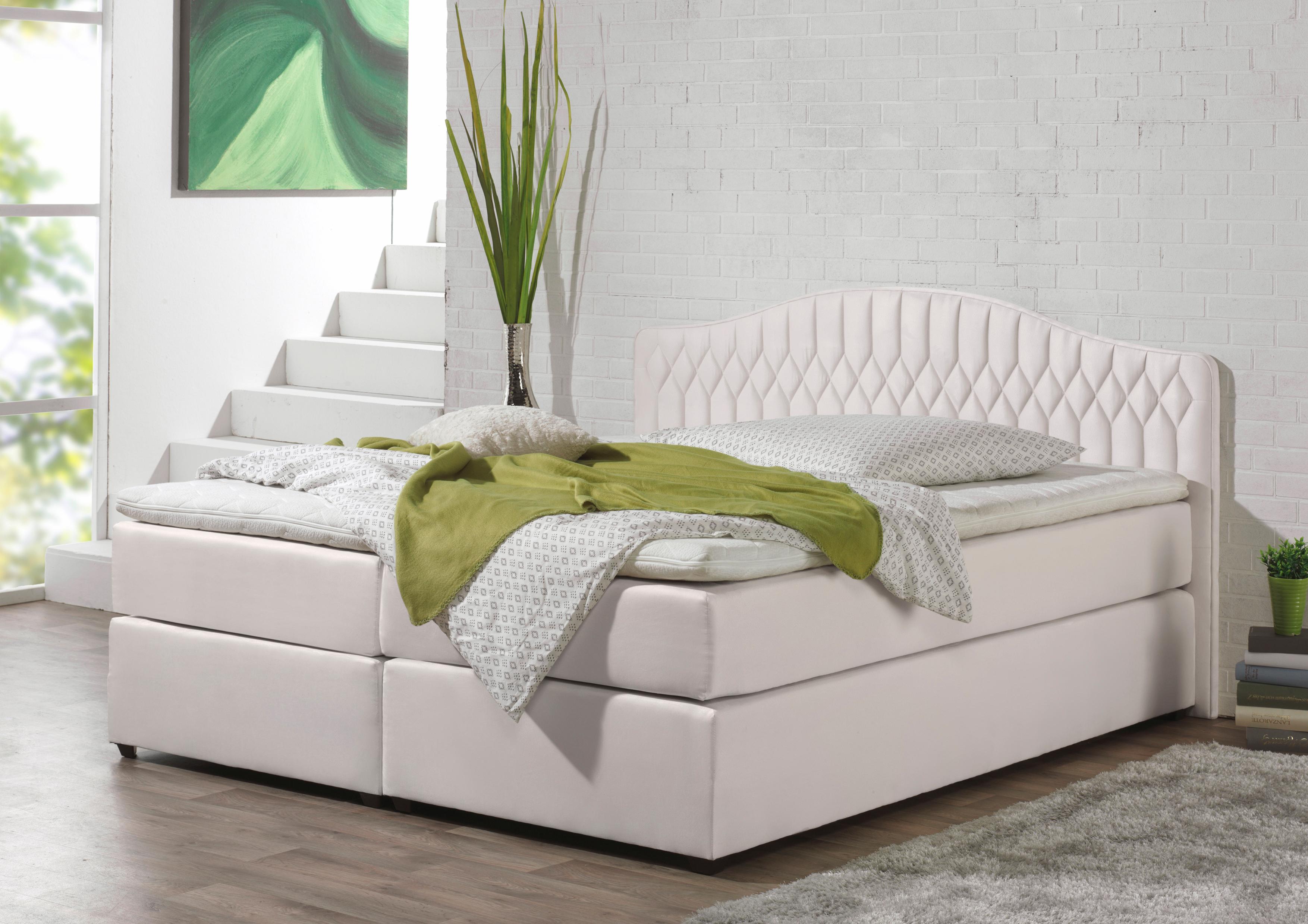 Boxspringbett MAINTAL, grau (silbergrau), Liegefläche B/L: 180 x 200, H2 + H2, Bonnell-Federkernmatratze, Seitliche Einfassung Unterbox und Obermatratze: Mikrovelours (100% Polyester), Spiegelfläche der Unterbox und Obermatratze: 100% Polyester,... Image