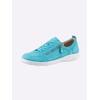 Sneaker CAPRICE, Damen, Gr. 37, blau (türkis), Veloursleder, sportlich, Schuhe