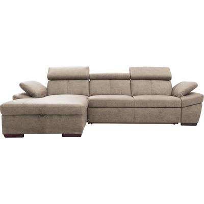 Ecksofa EXXPO - SOFA FASHION "Salerno, klassisch modernes Funktionssofa, hoher Sitzkomfort, L-Form", beige (sahara), B:280cm H:77cm T:170cm, Microfaser-Primabelle (100% Polyester), NaturLEDER, Kunstleder, Lederfaserstoff, Luxus-Microfaser... Image