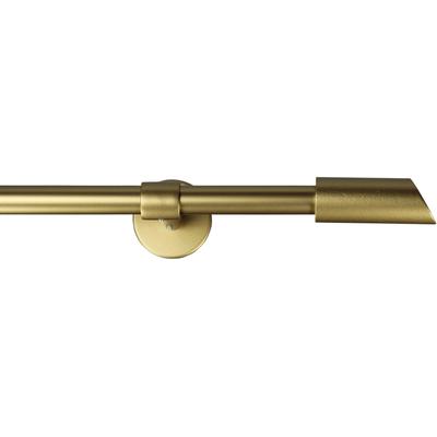 Gardinenstange GARESA "ZYLI", gold (mattgoldfarben), L:190cm Ø:16mm, Metall, Holzwerkstoff, Gardinenstangen, Vorhanggarnitur, verlängerbar, Knopf abgeschrägt, ohne Ringe Image