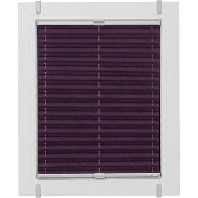 Plissee SUNLINES "One Size Style Crush", lila (brombeere, grau, grau), B:120cm H:210cm, Obermaterial: 85% Polyester, 15% sonstige Fasern, Plissees, Zubehörfarbe grau, zum Klemmen Image