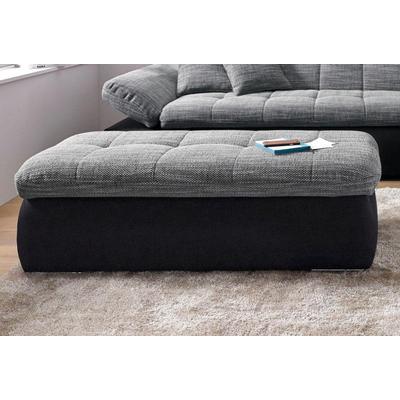 Polsterhocker DOMO COLLECTION "Moric", grau (schwarz, weiß, grau), B:136cm H:43cm T:64cm, Kunstleder SOFTLUX / Struktur (90% Polyester/ 10% Polyacryl), Microfaser PRIMABELLE / Struktur (90% Polyester/ 10% Polyacryl), Hocker, inklusive Stauraum Image