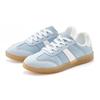 Sneaker LASCANA "Schnürschuh, Halbschuh, Freizeitschuh", Damen, Gr. 38, blau (hellblau, weiß), Obermaterial: 50% Lederimitat, 50% Textilmaterial. Futter: 100% Textilmaterial. Decksohle: 100% Textilmaterial. Laufsohle: 100% Synthetik, unifarben,...