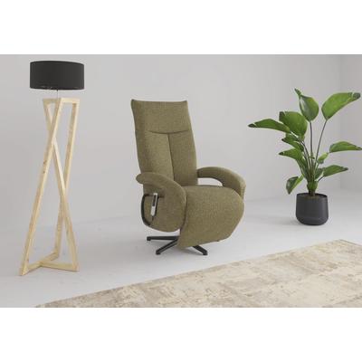 TV-Sessel SIT & MORE "Zoe", grün (olive), B:74cm H:112cm T:82cm, 100% Polyester, Sessel, wahlweise manuell oder elektrischer Funktion mit Akku Image