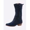 Stiefel HEINE, Damen, Gr. 36, blau (marine), Leder, Veloursleder, Rindsleder, modisch, Schuhe Cowboystiefel Sommerstiefel Reißverschlussstiefel