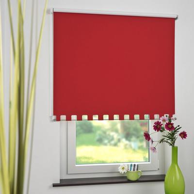 Seitenzugrollo LIEDECO Gr. 11, rot, B:162cm H:180cm, Polyester, Rollos, Volantrollo - eckiger Volant, Fixmaß Image