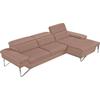 Ecksofa EGOITALIANO "Princess, elegantes Designsofa mit erstklassigem Sitzkomfort, L-Form", rosa (millenium rose), B:282cm H:95cm T:168cm, Leder u00bbBULLu00ab (echtes Rindsleder). Geschliffenes, pigmentiertes und behandeltes Rindsleder mit einer...