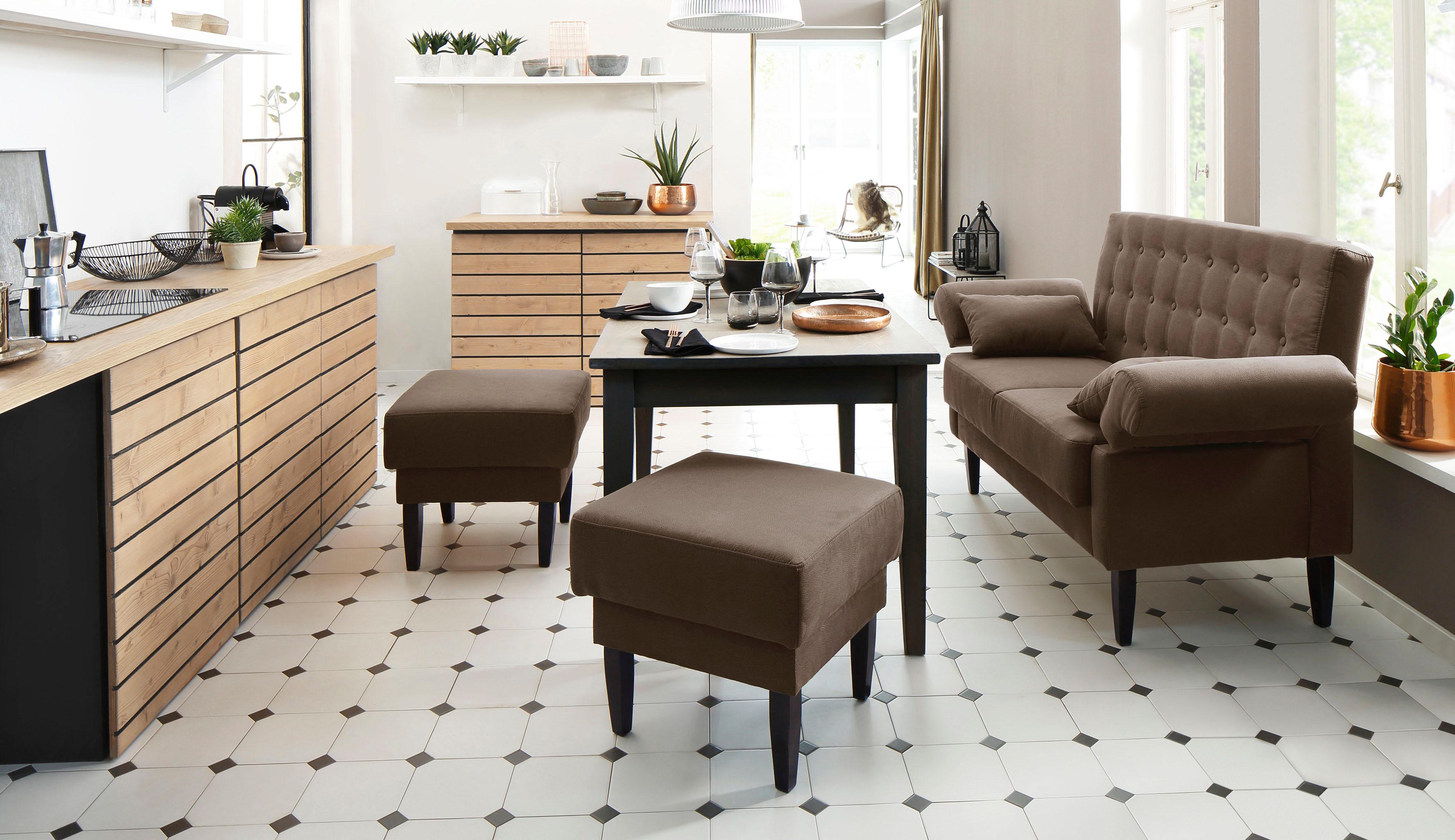 Hocker HOME AFFAIRE "Scalea", braun, B:55cm H:51cm T:55cm, Microfaser in Antiklederoptik (100% Polyester);Struktur fein (100% Polyester);Luxus-Microfaser (100% Polyester), Hocker, Hocker, mit Federkern-Polsterung