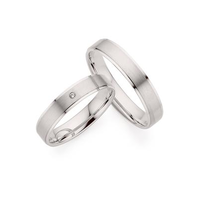 Trauring PHÖNIX "Schmuck Geschenk Silber 925 Trauring Ehering LIEBE versch. Varianten" Gr. 53, silber (silberfarben), Fingerringe, Damen, 53, 0,01 ct SI = kleine Einschlüsse mit Brillant, Silber 925 (Sterlingsilber), 4mm, Made in Germany - wahlweise... Image