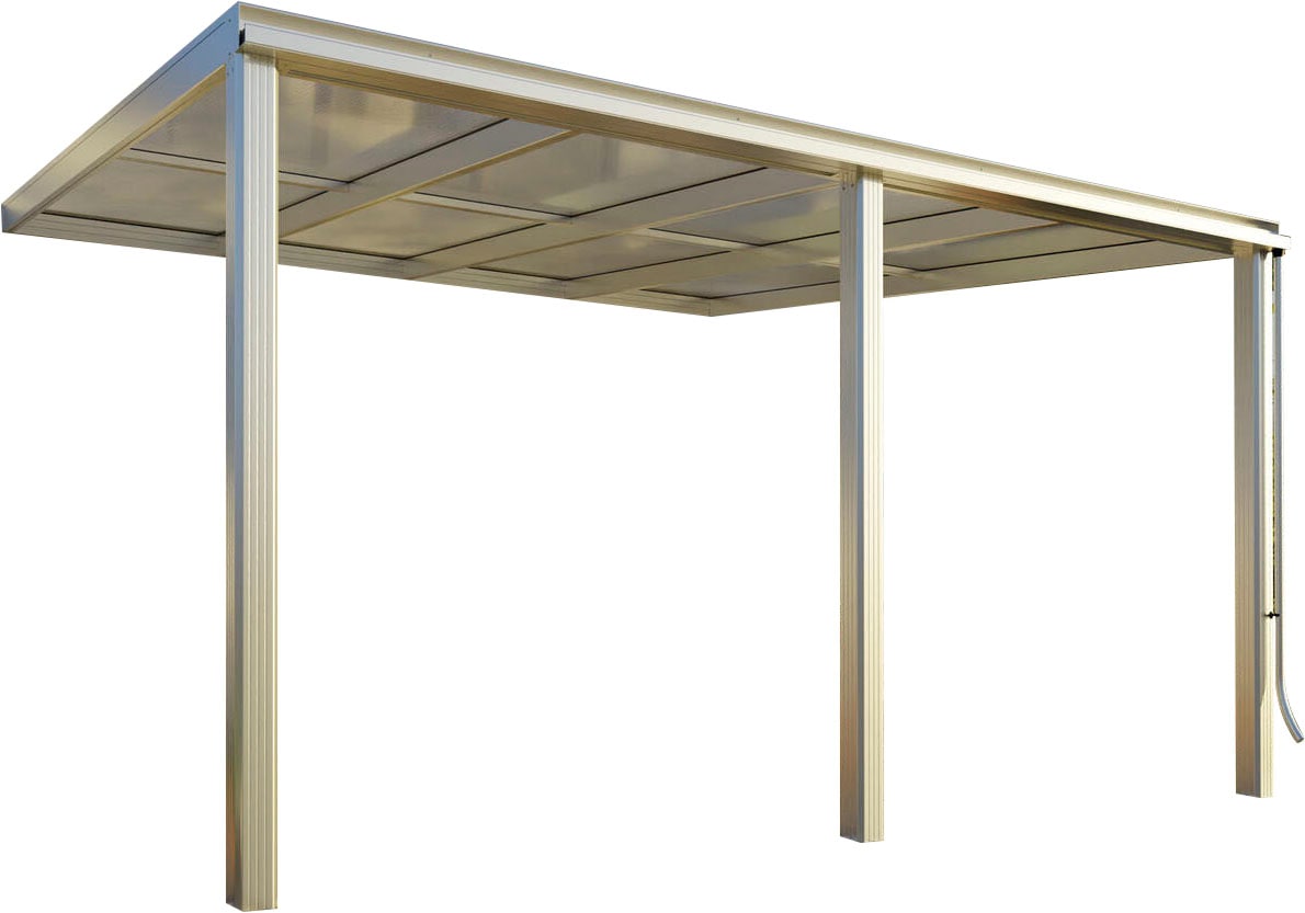 Terrassendach BECKMANN "Exklusiv Gr. 10", weiß, B:407cm T:371,3cm, Aluminium, Kunststoff, Terrassenüberdachungen