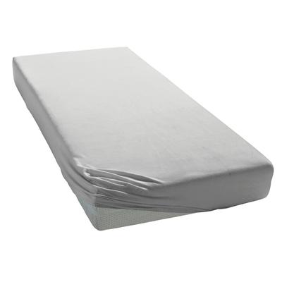 Spannbettlaken ELEGANTE "Uni Zwirn-Jersey", grau (platinfarben), B:140-160cm L:200-220cm, Mako-Jersey, Obermaterial: 97% Baumwolle, 3% Elasthan, Laken, aus hochwertigem Garn Image
