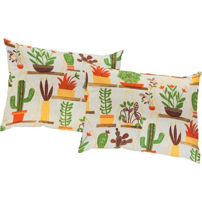 Dekokissen WIRTH "Oakham" Gr. 3, orange (natur, terrakotta, bedruckt), B:40cm L:60cm, Polyester, Dekokissen_Sitzkissen_Kissenhüllen, Kissenhülle ohne Füllung, 2 Stück Image