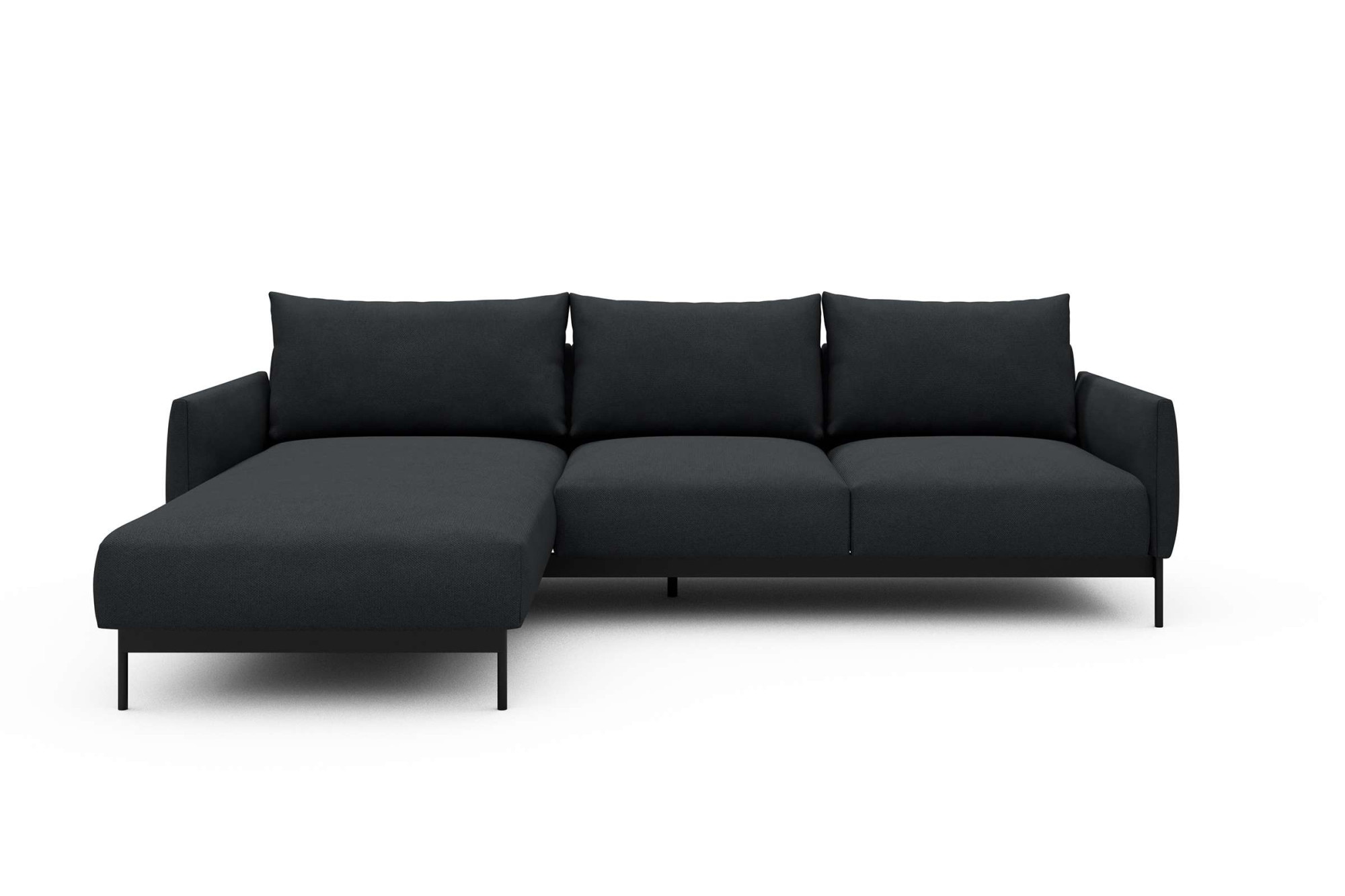 Ecksofa TENKSOM "Tokey, Polsterecke, Couch, Recamiere links und rechts montierbar", grau (anthrazit), B:255cm H:68cm T:185cm, Sofas, Bezüge wechselbar, hoher und gemütlicher Sitzkomfort, L-Form