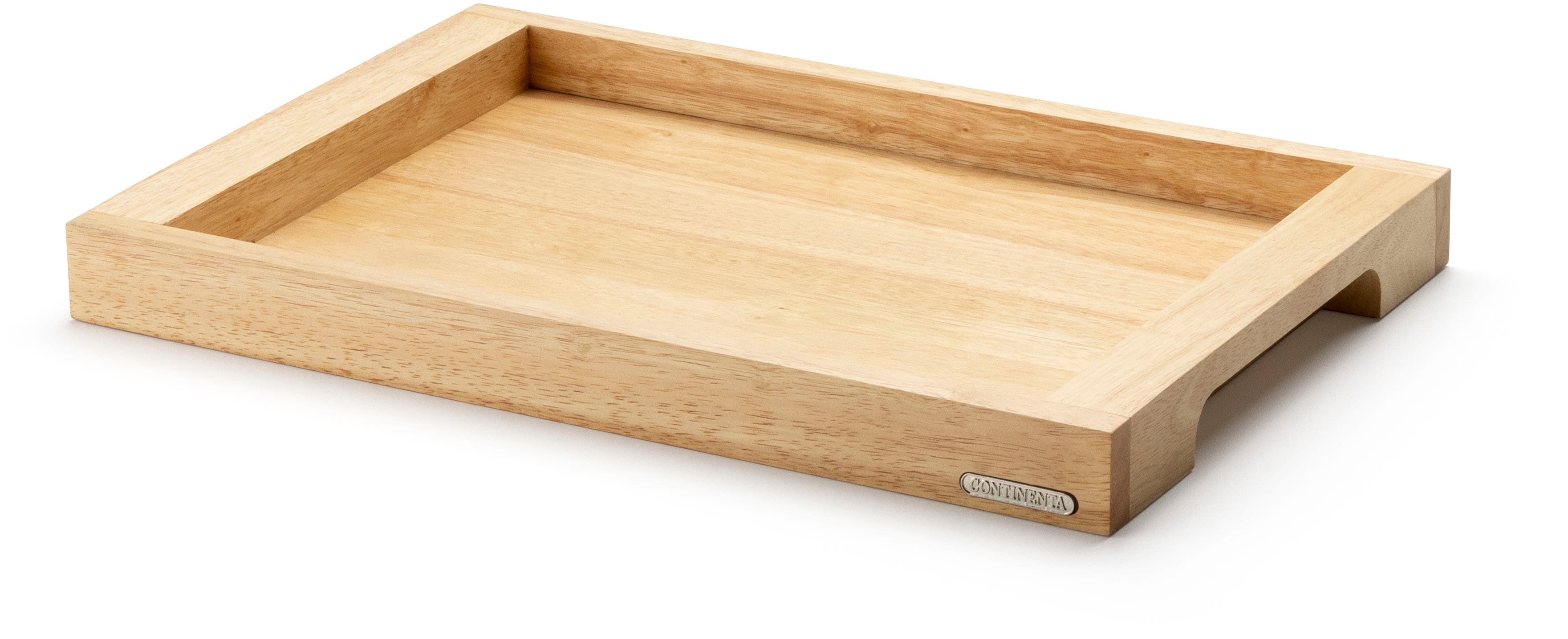 Tablett CONTINENTA, braun (holzfarben), B:29,5cm H:4cm L:44cm, Holzwerkstoff, Tabletts, Gummibaum