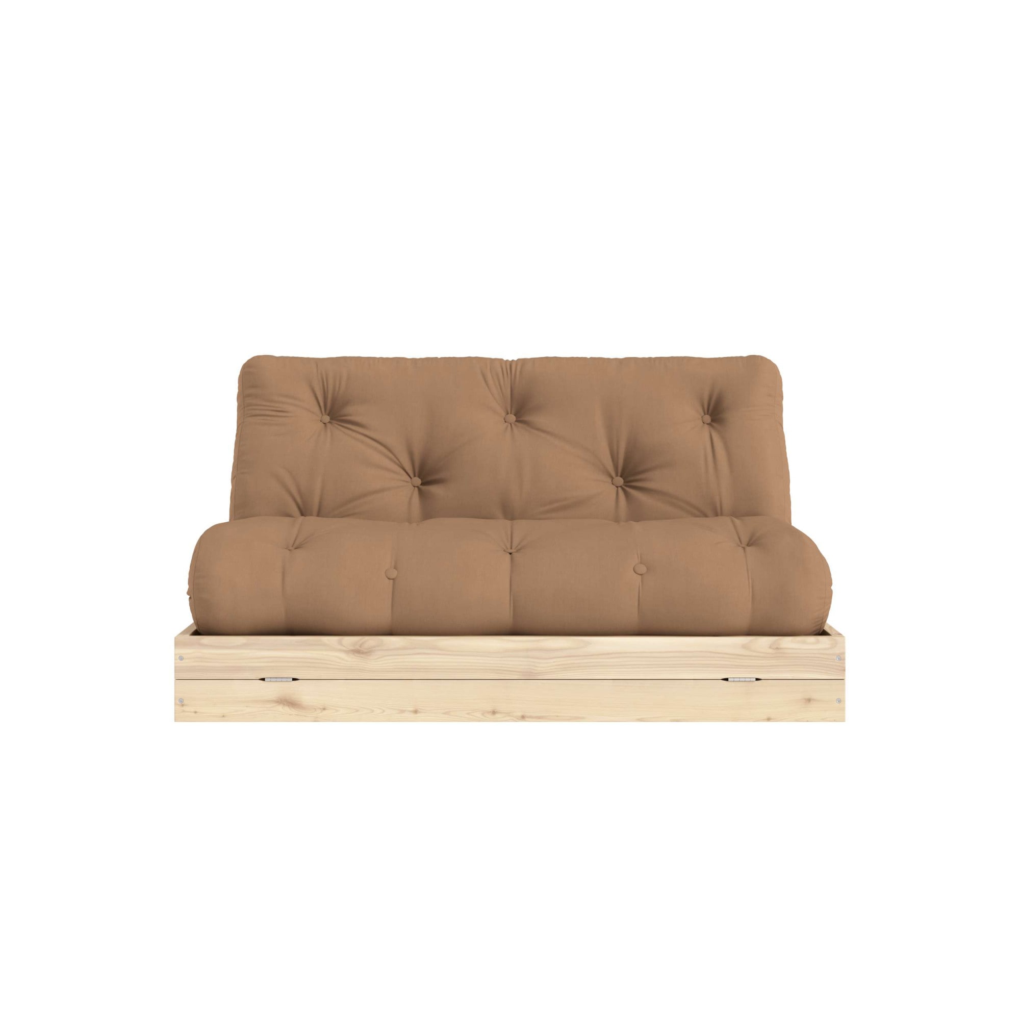 Schlafsofa KARUP DESIGN "Flip Sofabed, Made in Europe, mehrere Farben, vielseitig einsetzbar", braun (mocca), B:145cm H:83cm T:98,5cm, Bezug: 80% Baumwolle, 20% Polyester, Sofas, Schlafsofa, inkl. handgefertigte Futonmatratze, FSC-zertifiziertes...