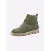 Stiefelette CASUAL LOOKS, Damen, Gr. 37, grün (oliv), Veloursleder, Glattleder, modisch, Schuhe