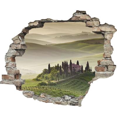 Wandtattoo QUEENCE "Hügellandschaft", grün, T:0,1cm, Wandtattoos, Wandsticker, Wandbild, selbstklebend, 3D, Wanddurchbruch Image