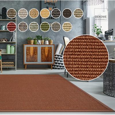 Sisalteppich DEKOWE "Mara S2 mit Bordüre Spezial", orange (terra), B:65cm H:5mm L:120cm, Sisal, Teppiche, 100% Sisal, auch als Läufer, Wohnzimmer Image