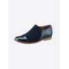 Slipper HEINE, Damen, Gr. 41, blau (marine), Leder, Veloursleder, Glattleder, Glattleder, modisch, Schuhe
