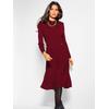Strickkleid HEINE "Strickkleid", Damen, Gr. 48, Normalgrößen, rot (dunkelrot), 95% Viskose, 5% Elasthan, unifarben, knielang, Langarm, Kleider