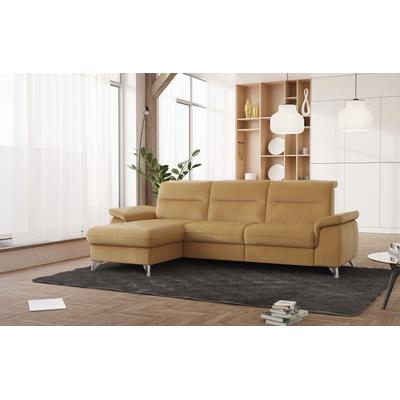 Ecksofa SIT & MORE "Astoria L-Form", gelb (dijon), B:260cm H:91cm T:175cm, 100% Polyester, Sofas, wahlweise mit motorischer Relaxfunktion Image