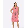 Plisseekleid LADY "Plisseekleid", Damen, Gr. 48, Normalgrößen, rosa (flamingo, grau, bedruckt), Georgette, 100% Polyester, bedruckt, gemustert, mehrfarbig, geblümt, kurz, Rundhals, ohne Ärmel, Kleider Midikleid Sommerkleid