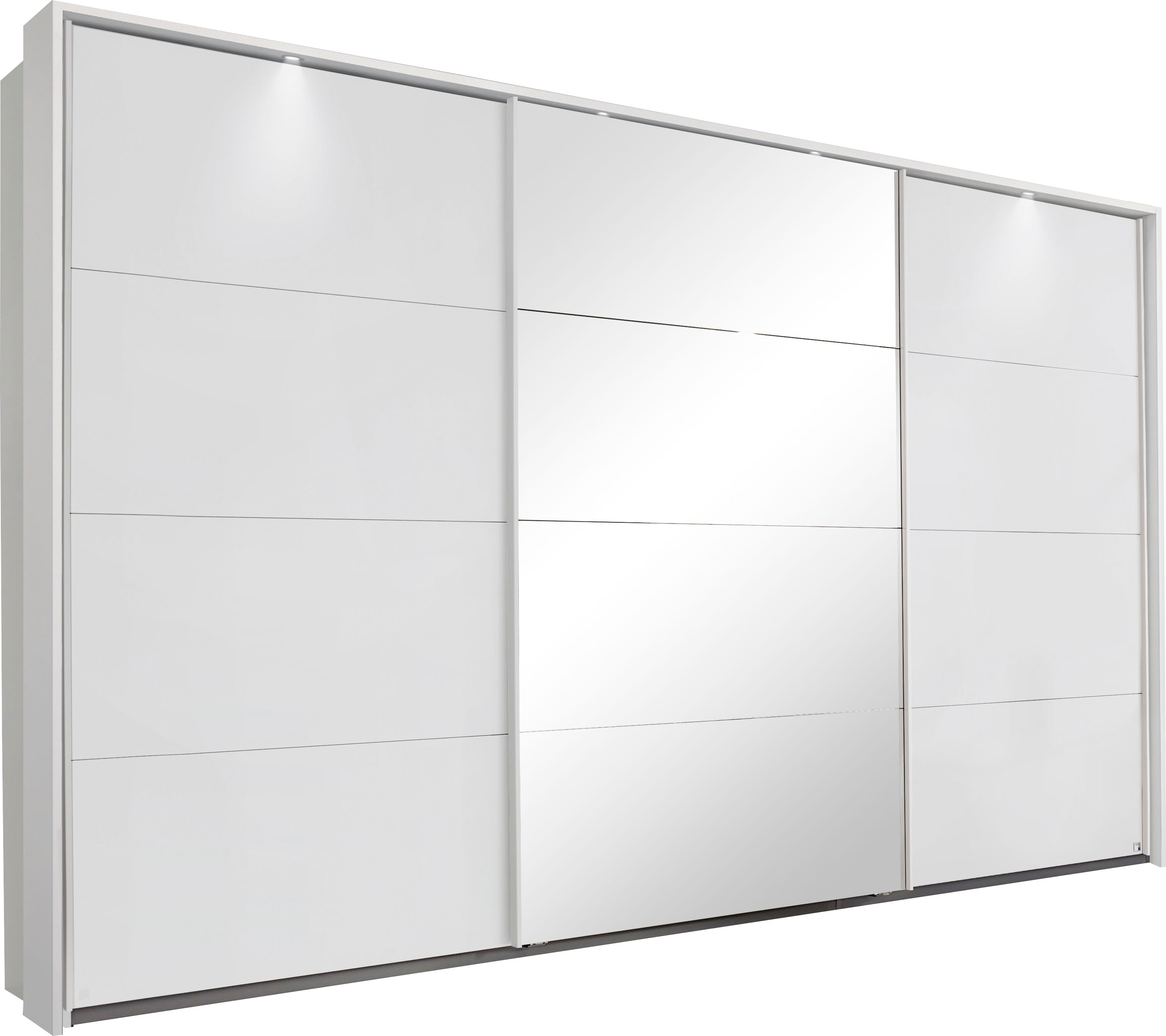 Schwebetürenschrank RAUCH "Kleiderschrank Schrank Garderobe Schlafzimmerschrank TUBONA", weiß, B:368cm H:233cm T:64cm, Holzwerkstoff, Schränke, Schwebetürenschrank Kleiderschrank, mit umfangreicher Innenausstattung und Passepartout MADE IN GERMANY Image