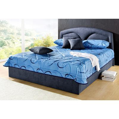 Polsterbett, blau, B:152cm L:212cm, Bezug Bett: Microfaser (100% Polyester), Bonnell-Federkernmatratze: 51% Polypropylen, 39% Polyester und 10% Baumwolle, Kaltschaummatratze: 100% Polyester, Bezug abnehm- und waschbar bis 60u00b0C, WESTFALIA... Image