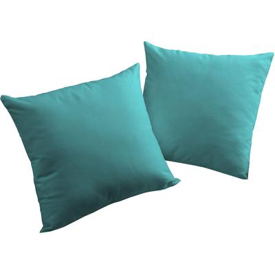Dekokissen WIRTH "Newbury" Gr. 1, blau (türkis, unifarben), B:40cm L:40cm, Baumwolle, Polyester, Dekokissen_Sitzkissen_Kissenhüllen, Kissenhülle ohne Füllung, 2 Stück Image