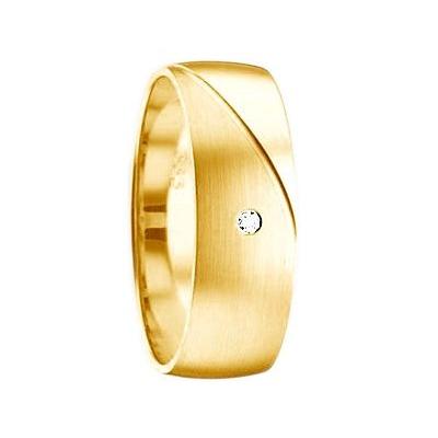 Trauring FIRETTI "Schmuck Geschenk Gold Hochzeit Ehering Trauring "LIEBE" Gr. 23, gold (gelbgoldfarben), Fingerringe, 23, 0,01 ct SI = kleine Einschlüsse mit Brillant, Gelbgold 585, 6mm, Made in Germany, wahlweise mit oder ohne Brillant Image