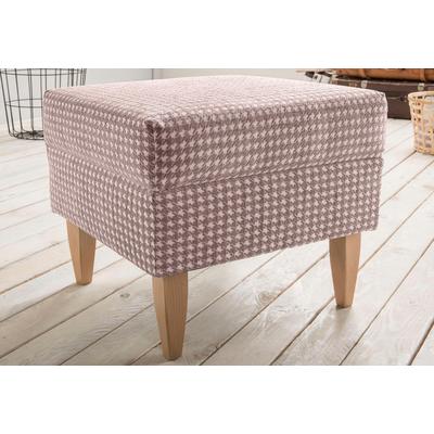 Hocker HOME AFFAIRE "Asino", rosa, B:48cm H:40cm T:48cm, Strukturstoff Hahnentritt (55% Polyester, 45% Polyacryl), Hocker, mit Hahnentritt-Bezug Image