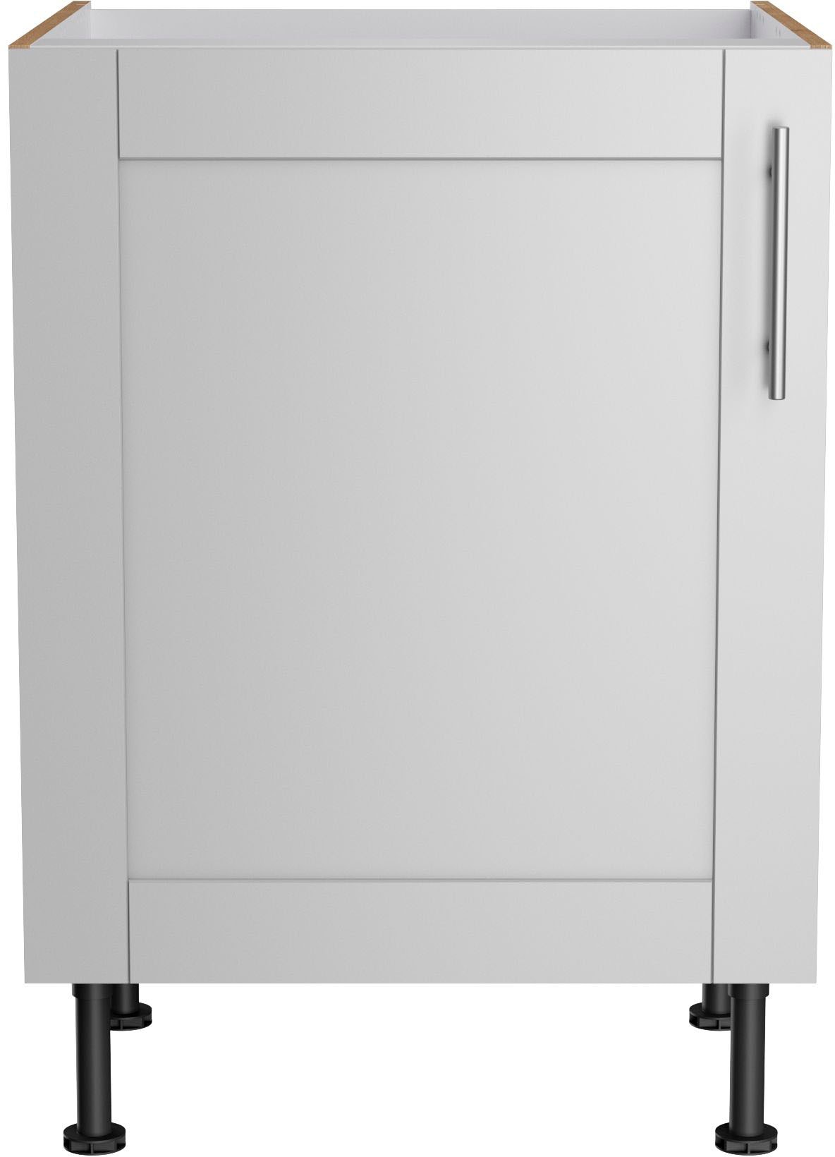 Spülenschrank KOCHSTATION "KS-Ahus", grau (hellgrau matt, wildeiche nachbildung), B:60cm H:87cm T:58,4cm, Schränke, Breite 60 cm Image