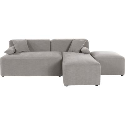 Ecksofa ANDAS "Sundstrup L-Form", grau (hellgrau), B:220cm H:76,5cm T:153cm, 100% Polyester, Sofas, Modulserie, individuelle Zusammenstellung Image
