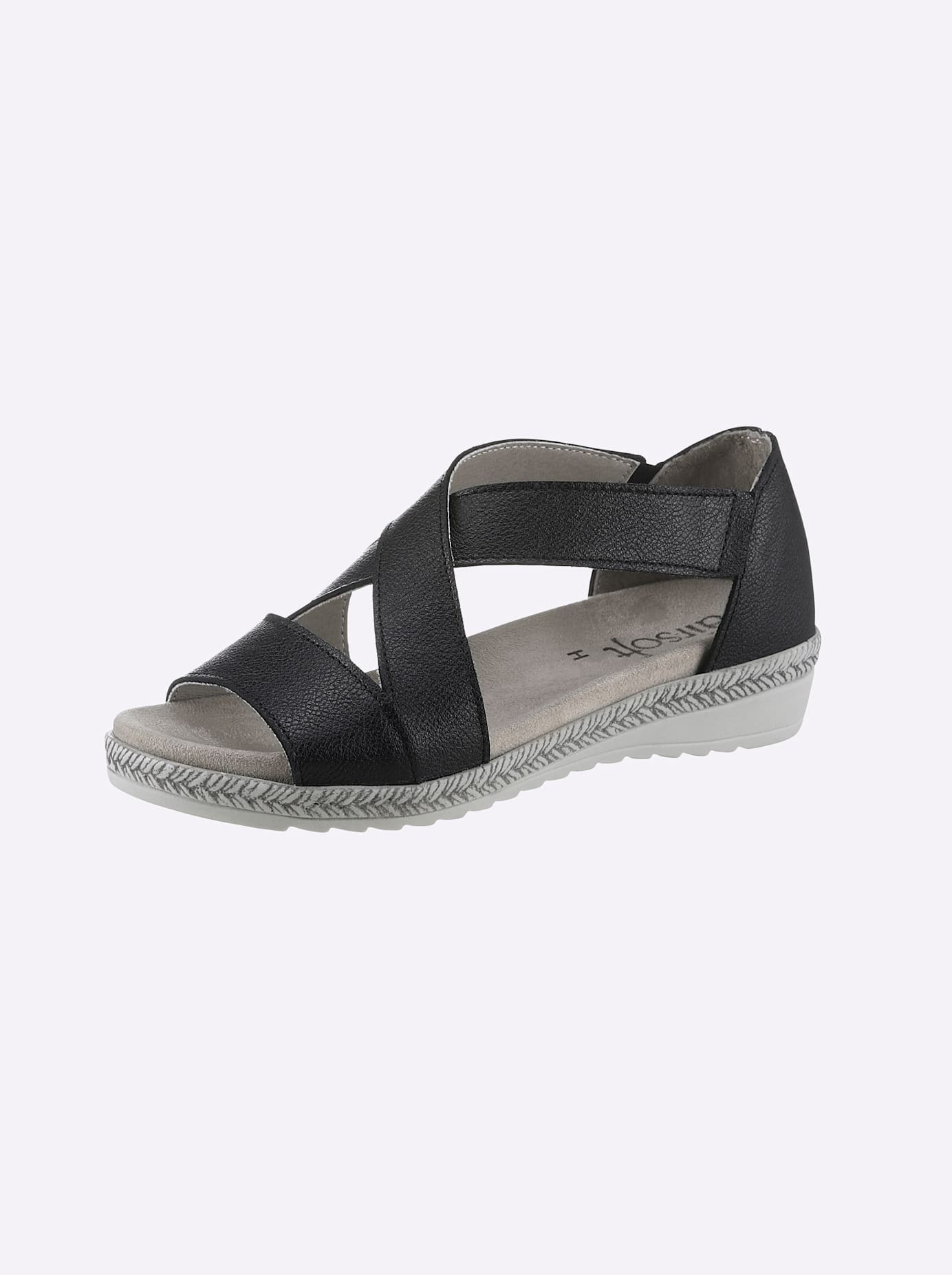 Sandalette CASUAL LOOKS, Damen, Gr. 37, schwarz, Glattleder, Schuhe Sandalette
