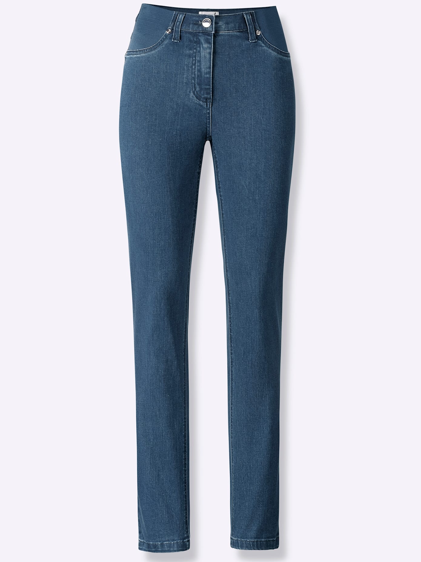 Bequeme Jeans CASUAL LOOKS, Damen, Gr. 54, Normalgrößen, blau (blau, stone, washed), 56% Baumwolle, 19% Polyester, 14% Lyocell, 10% Viskose, 1% Elasthan, unifarben, lang, Jeans