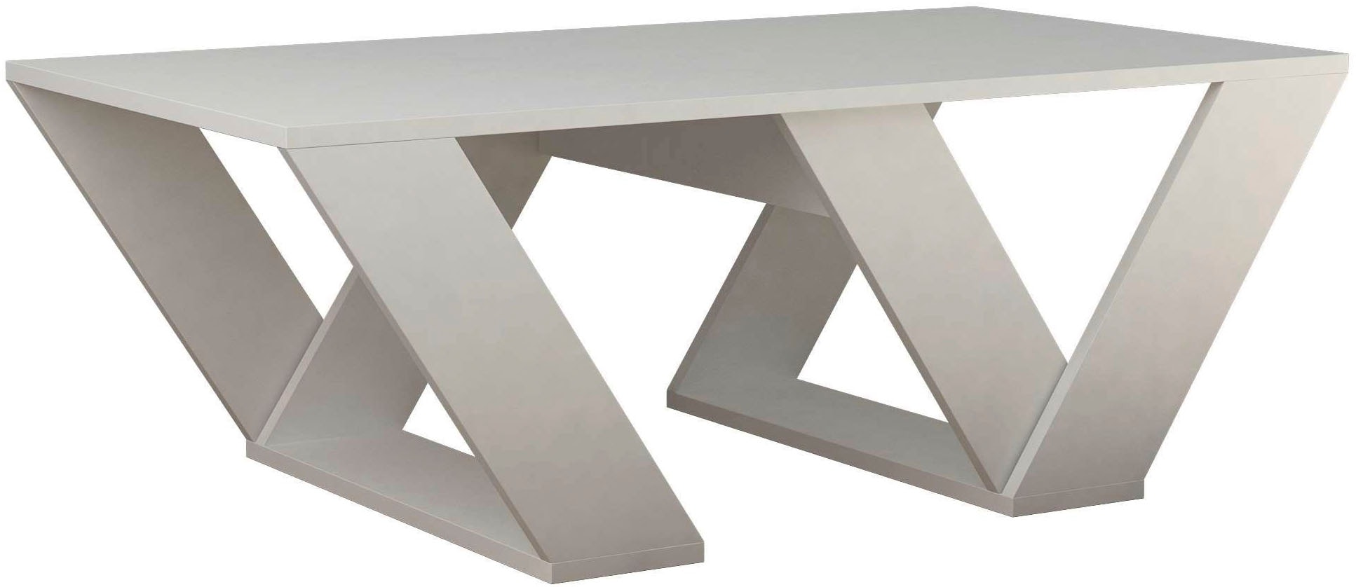 Couchtisch DECORTIE "PIPRA COUCHTISCH", weiß, B:110cm H:40cm T:60cm, Tische, Couchtisch Eckige Couchtische, Leichte Montage, Lagerung, Platzsparend