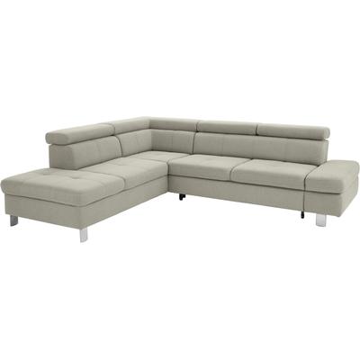Ecksofa EXXPO - SOFA FASHION "Fiji, L-Form", beige, B:272cm H:98cm T:232cm, Luxus-Kunstleder, Webstoff (100% Polyester), Webvelours (100% Polyester), Sofas, mit Kopf- bzw. Rückenverstellung, wahlweise mit Bettfunktion Image