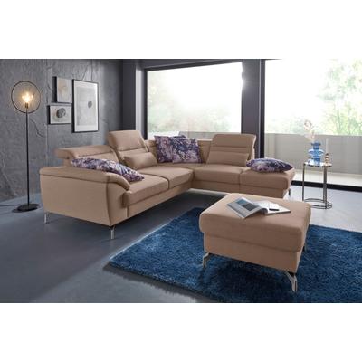 Ecksofa SIT & MORE "Percy L-Form", beige, B:270cm T:235cm, Sofas, 12 cm Fußhöhe, Sitztiefenverstellung, wahlweise in 2 Fußfarben Image