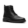 Schnürstiefelette CLARKS "Newford", Herren, Gr. 41, schwarz, Leder, elegant, Schuhe, Budapester, Schnürboots mit elegantem Blockabsatz
