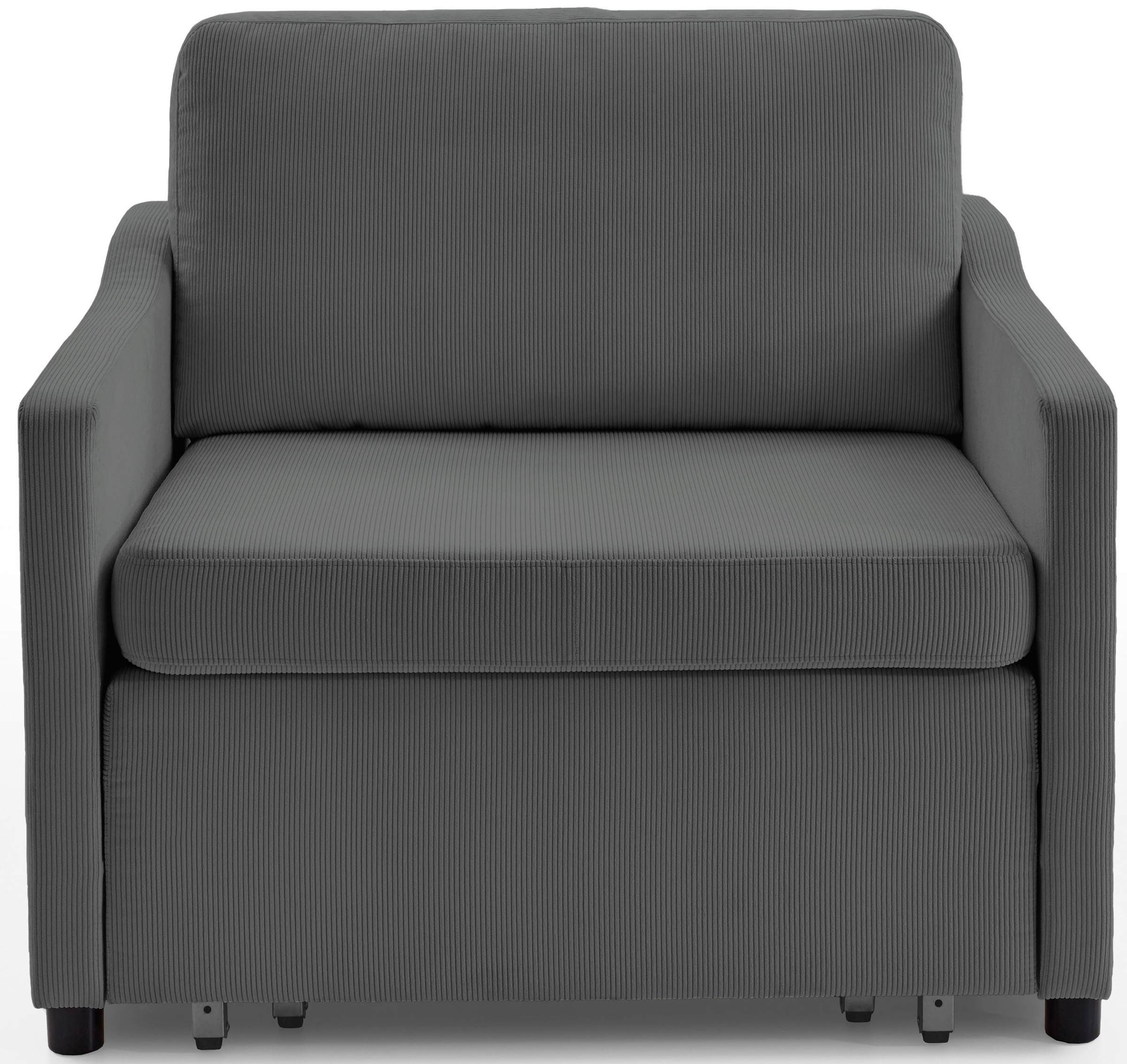 XXL-Sessel "Anella", grau, B:93cm H:85cm T:92cm, ATLANTIC HOME COLLECTION, Sessel, XXL-Sessel, mit Cord-Bezug, mit Schlaffunktion, frei im Raum stellbar