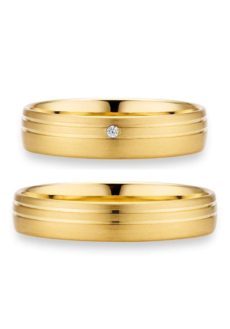 Trauring PHÖNIX "Schmuck Geschenk Gold 333 Trauring Ehering LIEBE versch. Varianten" Gr. 65, gold (gelbgoldfarben), Fingerringe, 65, ohne Brillant, Gelbgold 333, 4mm, Made in Germany, wahlweise mit oder ohne Brillant Image